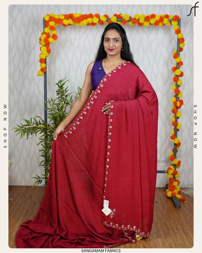 SILKY GEORGETTE DESIGNER SAREE