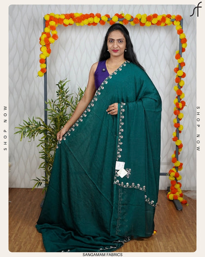 SILKY GEORGETTE DESIGNER SAREE
