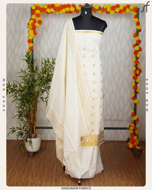 GOLDEN ZARI WOVEN SALWAR SUIT