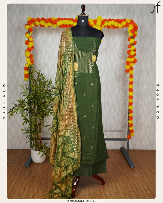 CRUSHED SILK SALWAR SUIT