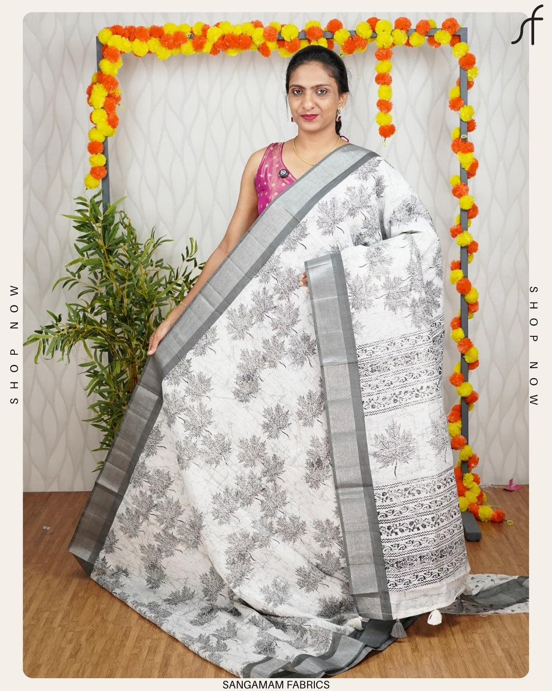 SEMI CHANDERI SILK SAREE