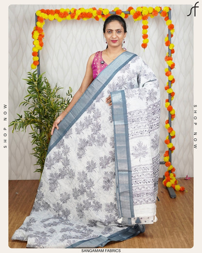 SEMI CHANDERI SILK SAREE
