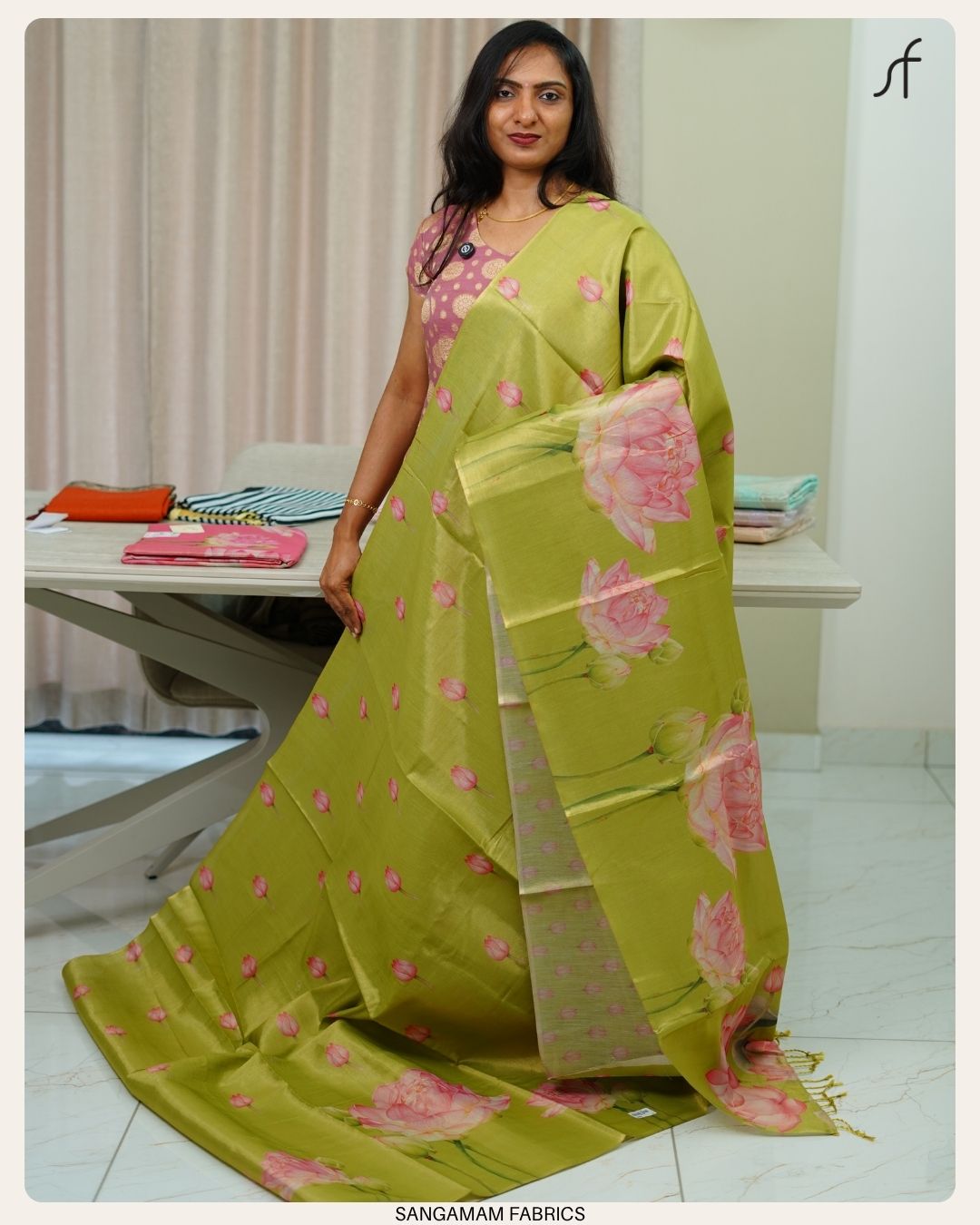 LOTUS DETAILED TISSUE SAREE