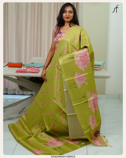 LOTUS DETAILED TISSUE SAREE