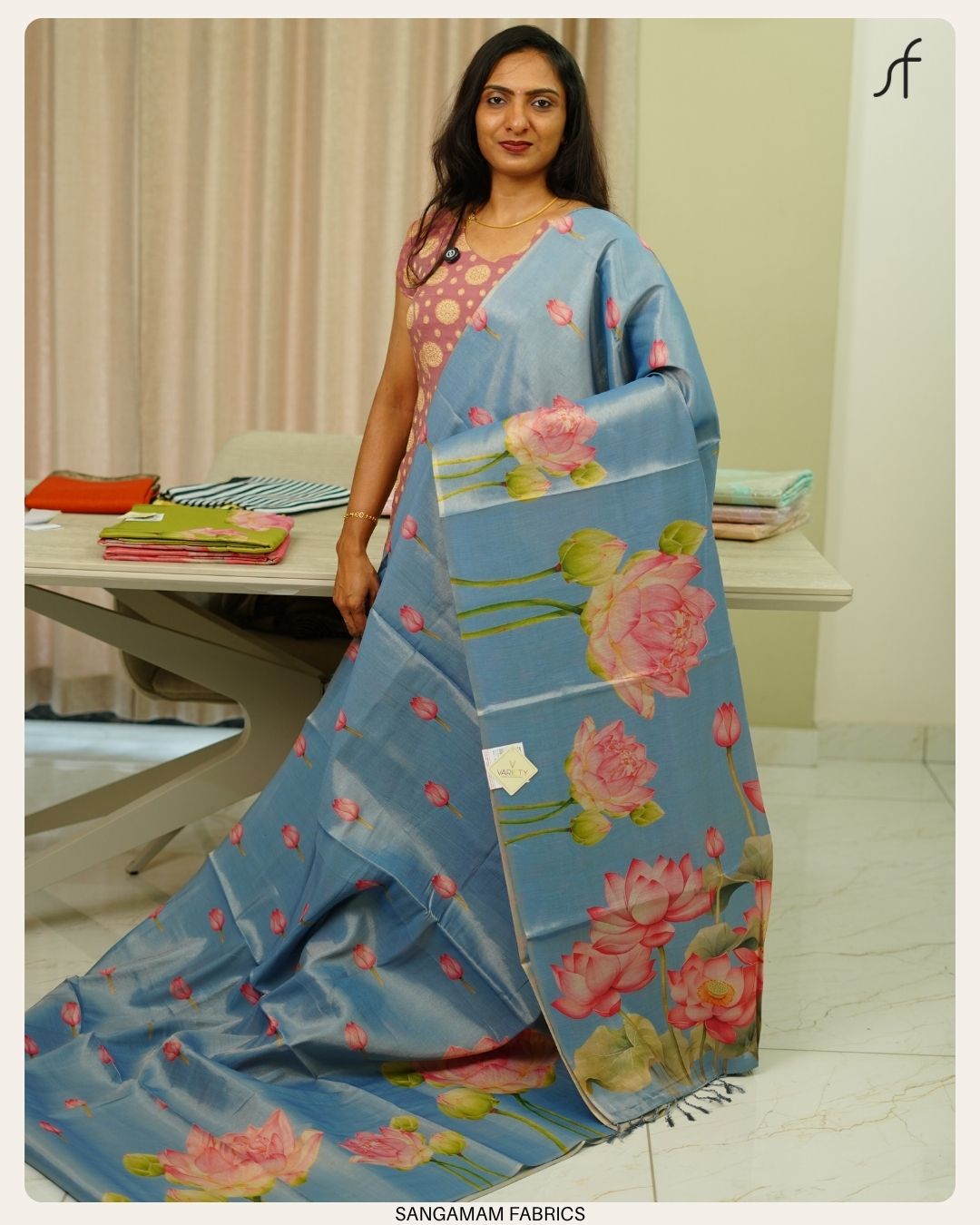 LOTUS DETAILED TISSUE SAREE