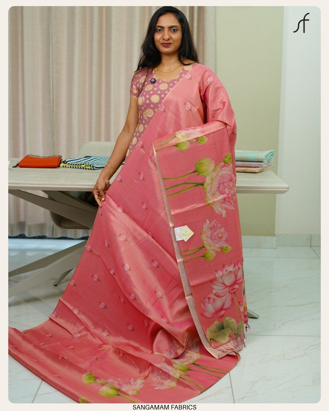 LOTUS DETAILED TISSUE SAREE