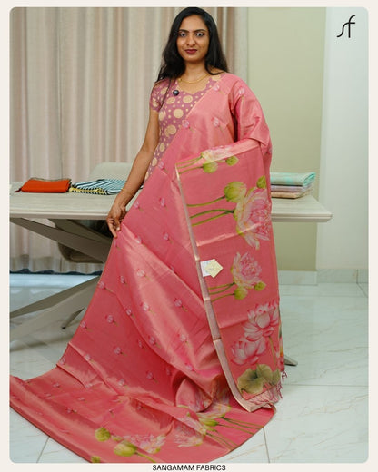 LOTUS DETAILED TISSUE SAREE