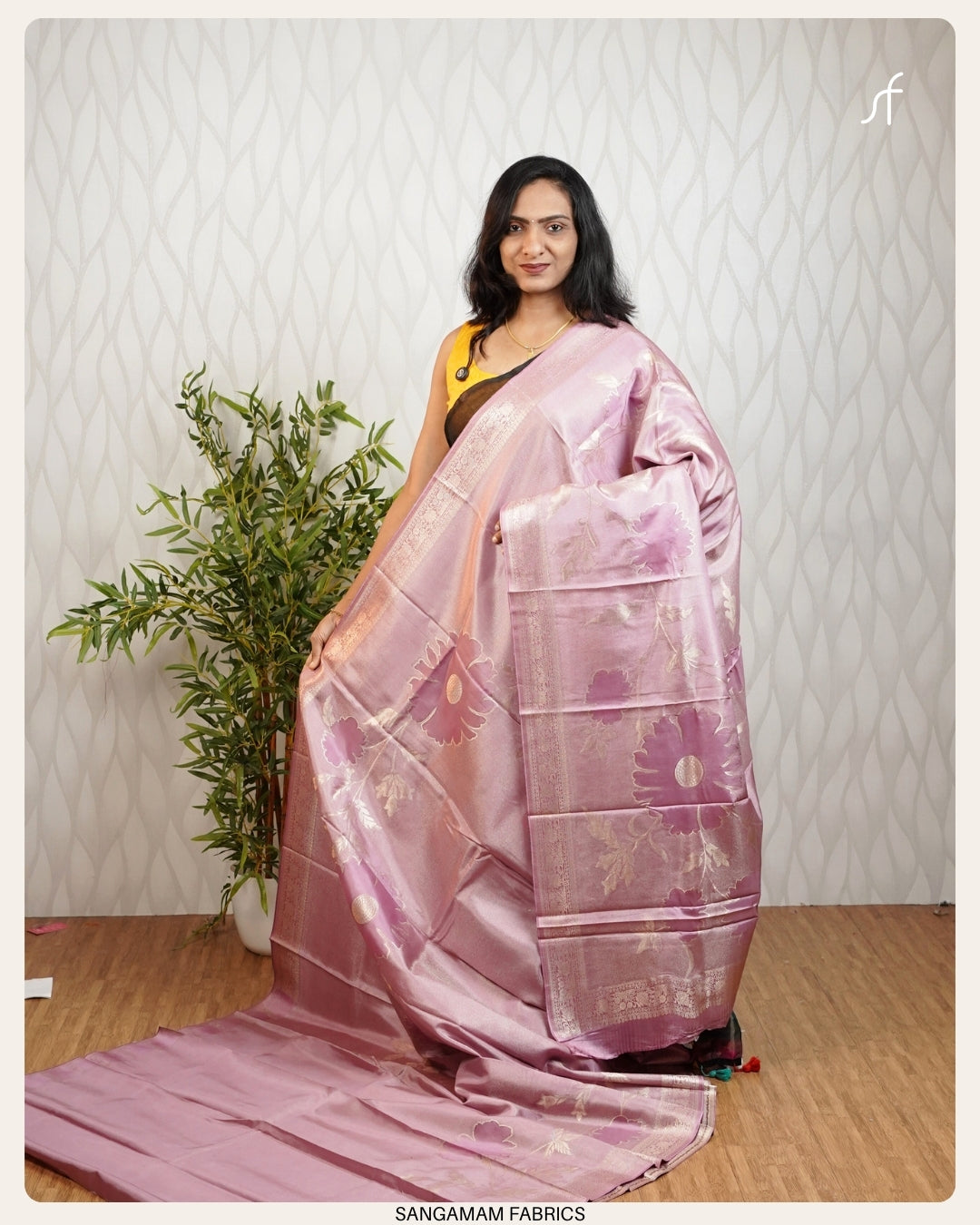 FLORAL DETAILED SOFT DOLA SILK SAREE