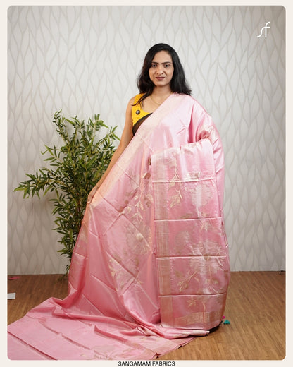 FLORAL DETAILED SOFT DOLA SILK SAREE
