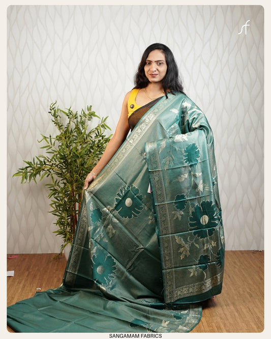 FLORAL DETAILED SOFT DOLA SILK SAREE
