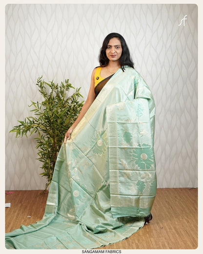 FLORAL DETAILED SOFT DOLA SILK SAREE
