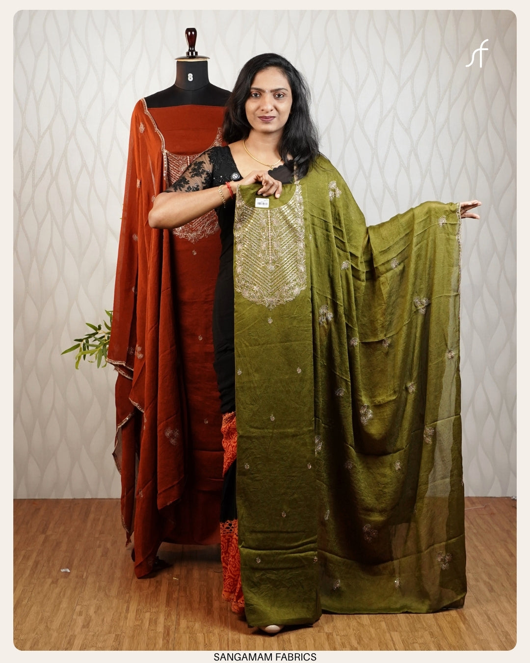 CRUSHED SILK GEORGETTE SALWAR SUIT