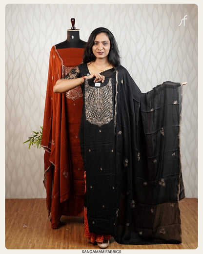 CRUSHED SILK GEORGETTE SALWAR SUIT