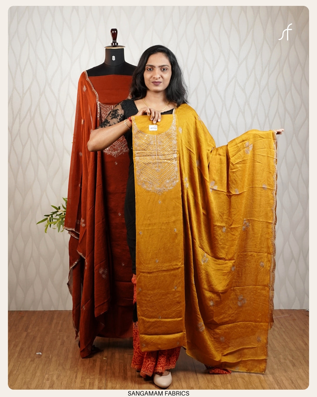 CRUSHED SILK GEORGETTE SALWAR SUIT