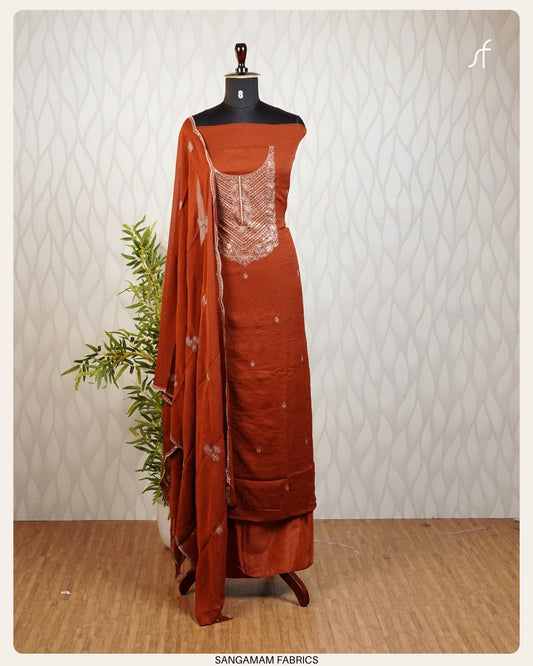 CRUSHED SILK GEORGETTE SALWAR SUIT
