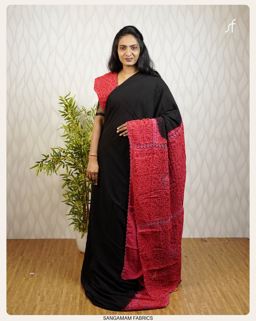 CROCHET LACE DETAILED GEORGETTE SAREE