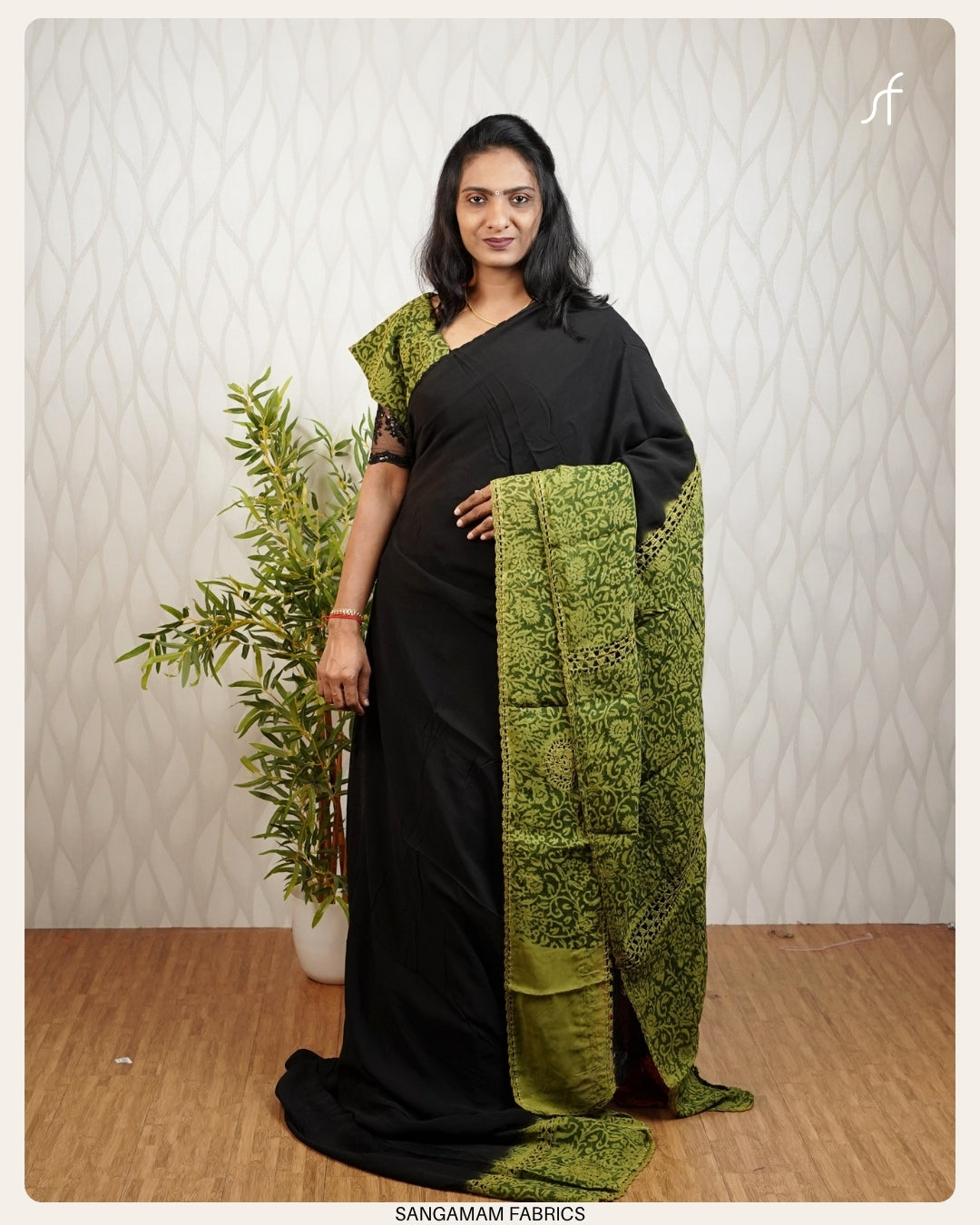 CROCHET LACE DETAILED GEORGETTE SAREE