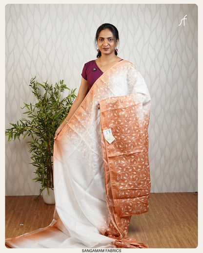 EMBROIDERY NET COTTA  SAREE