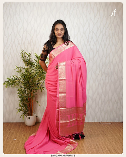 GEORGETTE SEMI  BANARASI  SAREE