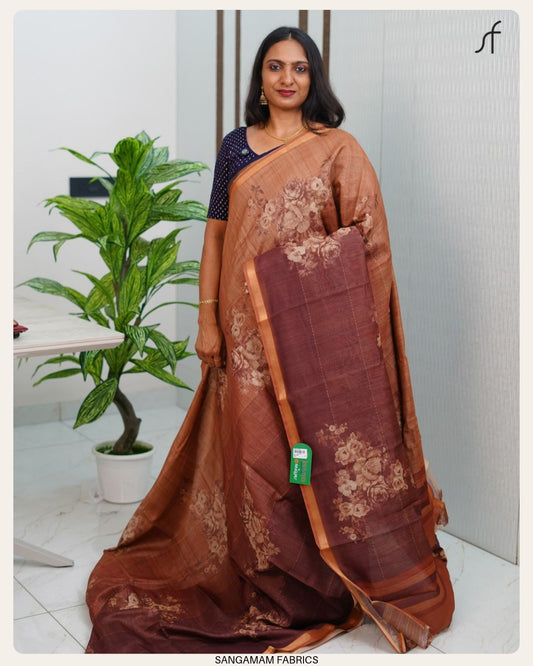 SEMI CHANDERI SILK SAREE