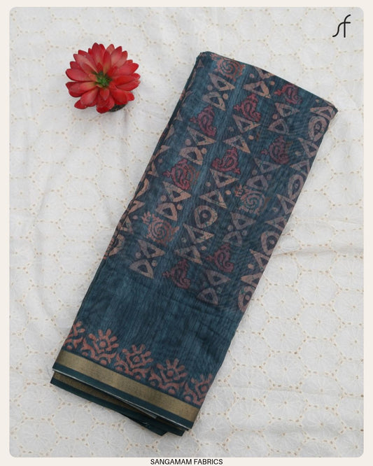 SEMI CHANDERI SILK SAREE