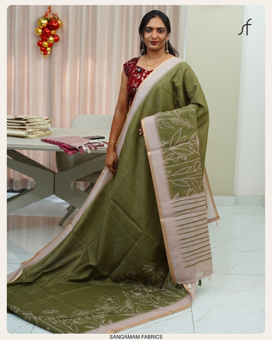 SEMI LINEN SAREE