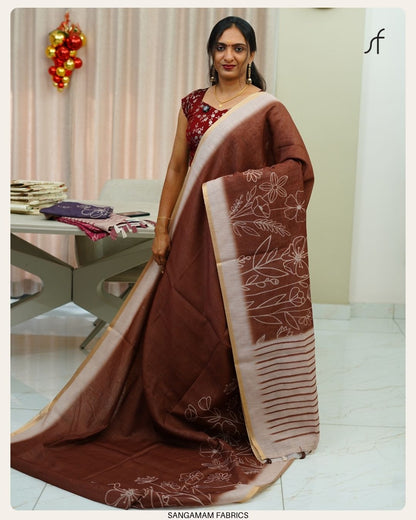 SEMI LINEN SAREE