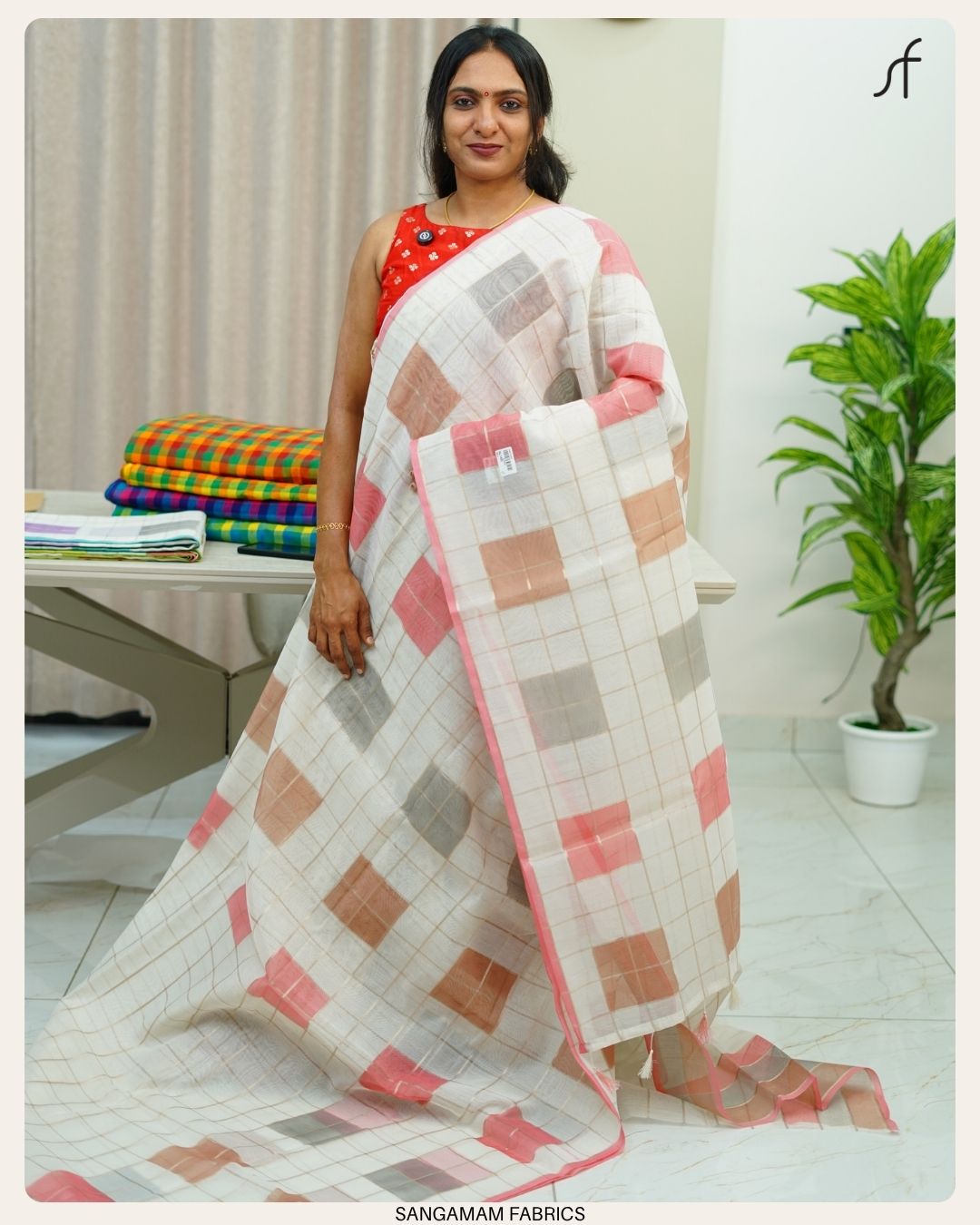 SEMI CHANDERI SILK SAREE