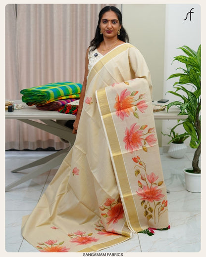 PRINTED DETAILED TISSUE SET SAREE