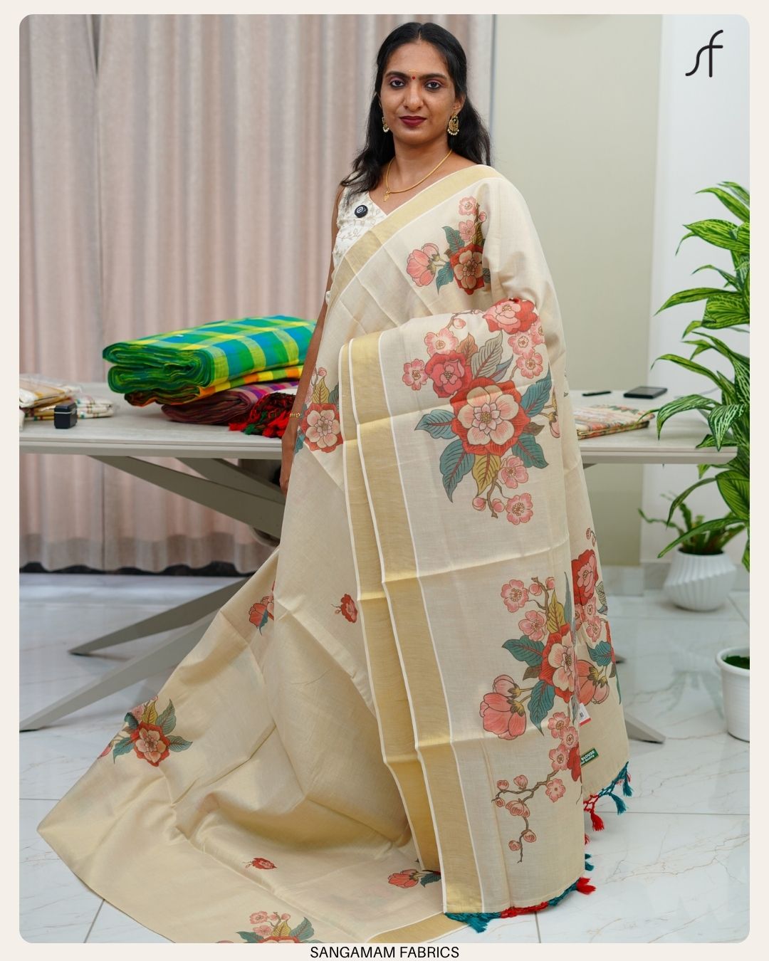 PRINTED DETAILED TISSUE SET SAREE