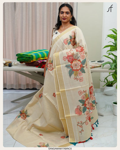 PRINTED DETAILED TISSUE SET SAREE