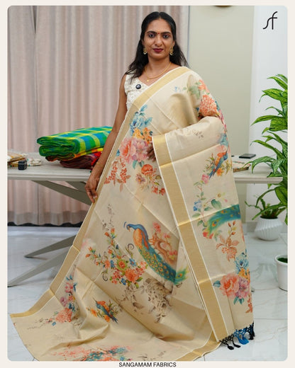 PRINTED DETAILED TISSUE SET SAREE