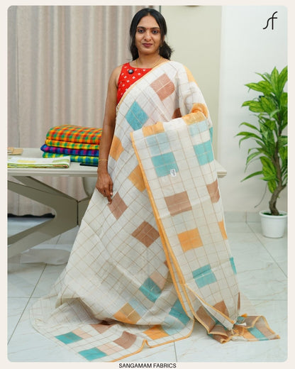 SEMI CHANDERI SILK SAREE