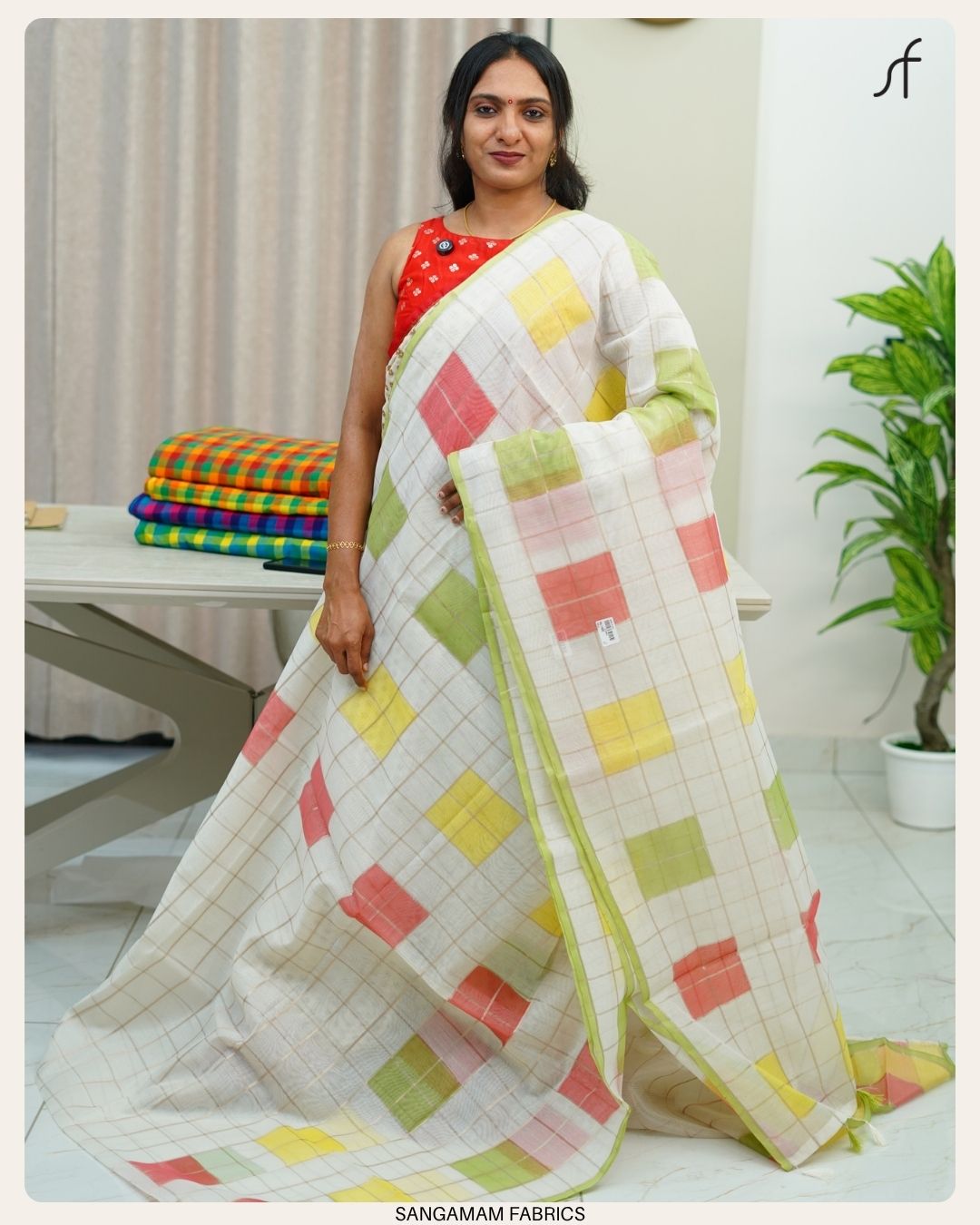 SEMI CHANDERI SILK SAREE