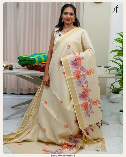 PRINTED DETAILED TISSUE SET SAREE