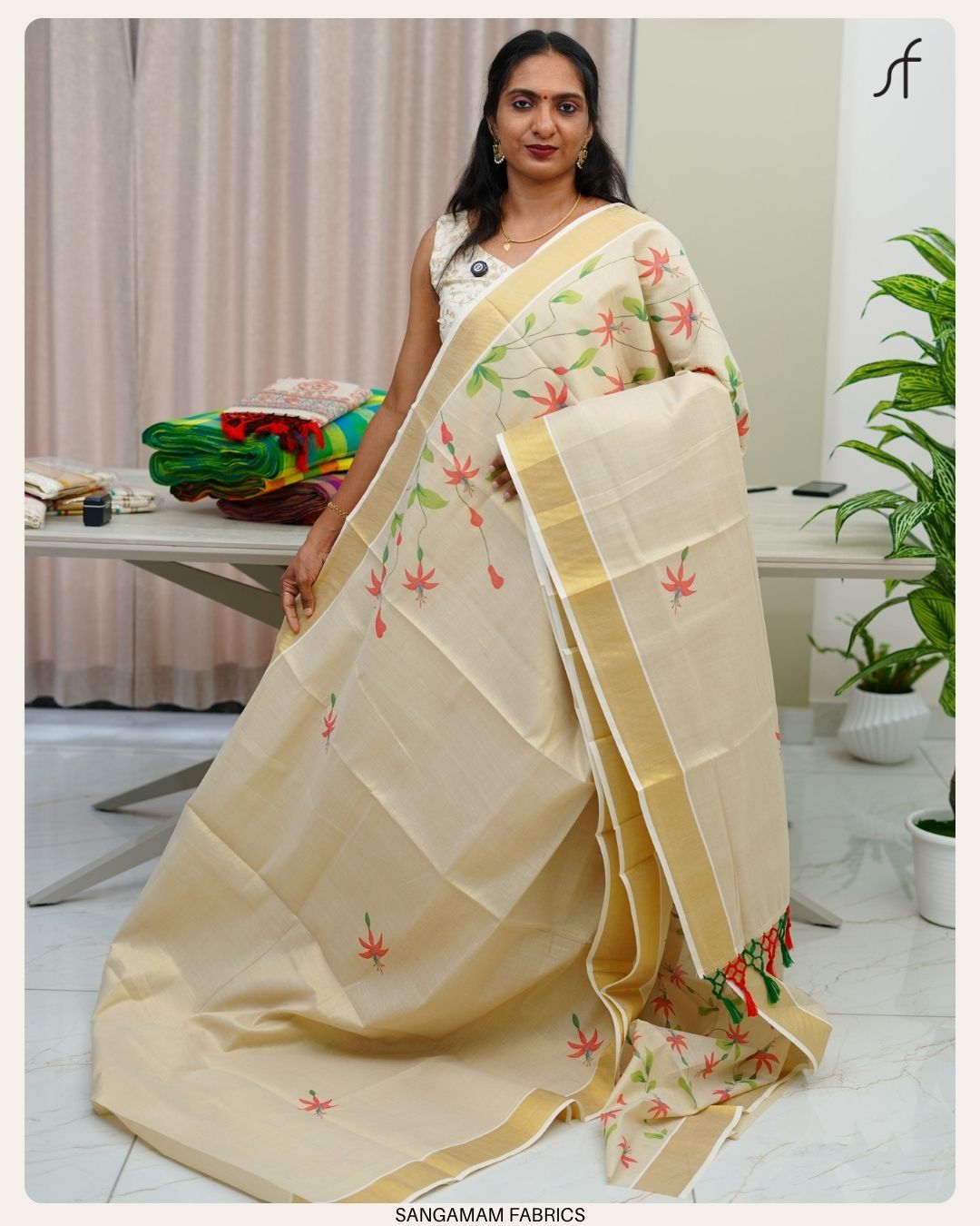 PRINTED DETAILED TISSUE SET SAREE