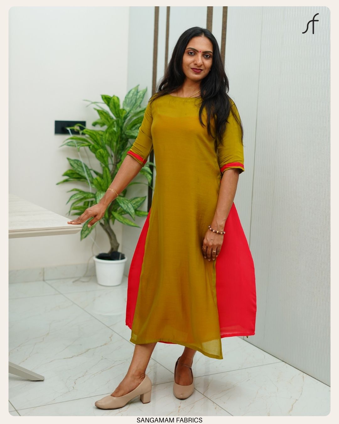 MULL CHANDERI PANEL DRESS