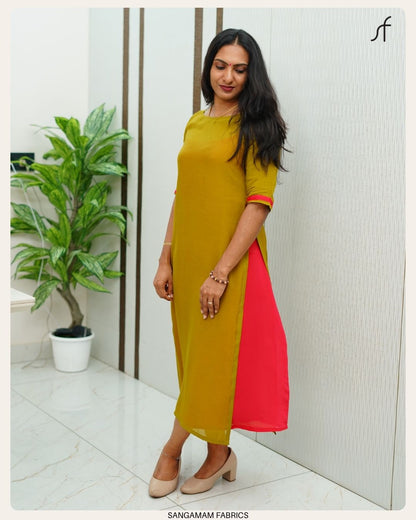 MULL CHANDERI PANEL DRESS