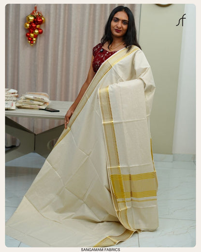 MICRO CHECK DETAILED SET SAREE
