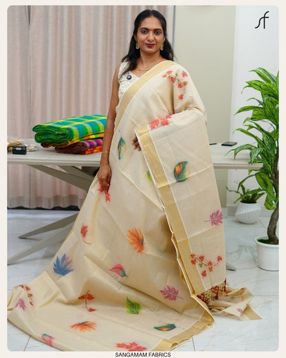 PRINTED DETAILED TISSUE SET SAREE
