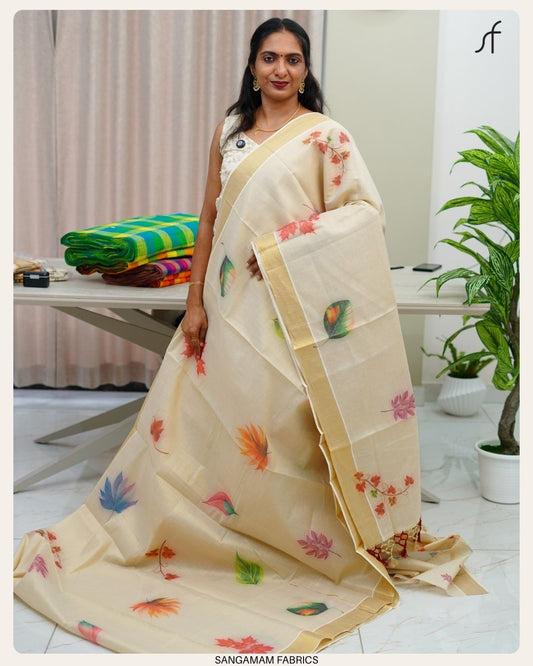PRINTED DETAILED TISSUE SET SAREE