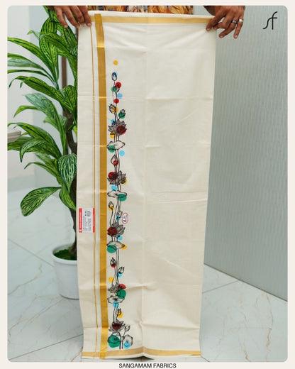 HAND PAINT DETAILED DOUBLE MUNDU