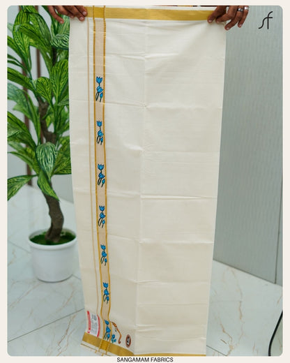 HAND PAINT DETAILED DOUBLE MUNDU