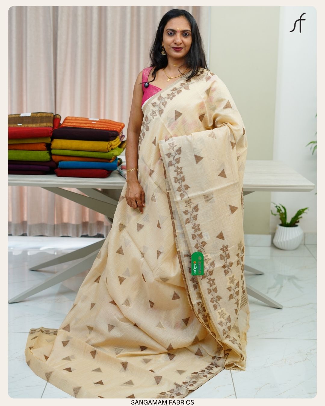 SEMI CHANDERI SILK SAREE