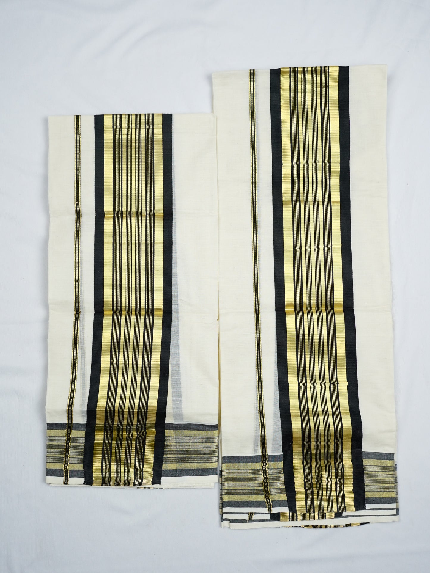 KERALA GOLDEN KASAV AND COLOUR KARA COTTON SETMUNDU 2.50 Meter