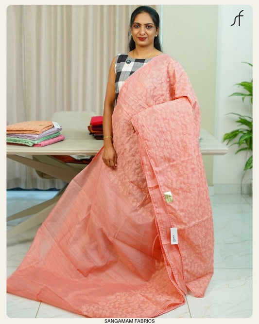 SEMI CHANDERI SILK SAREE