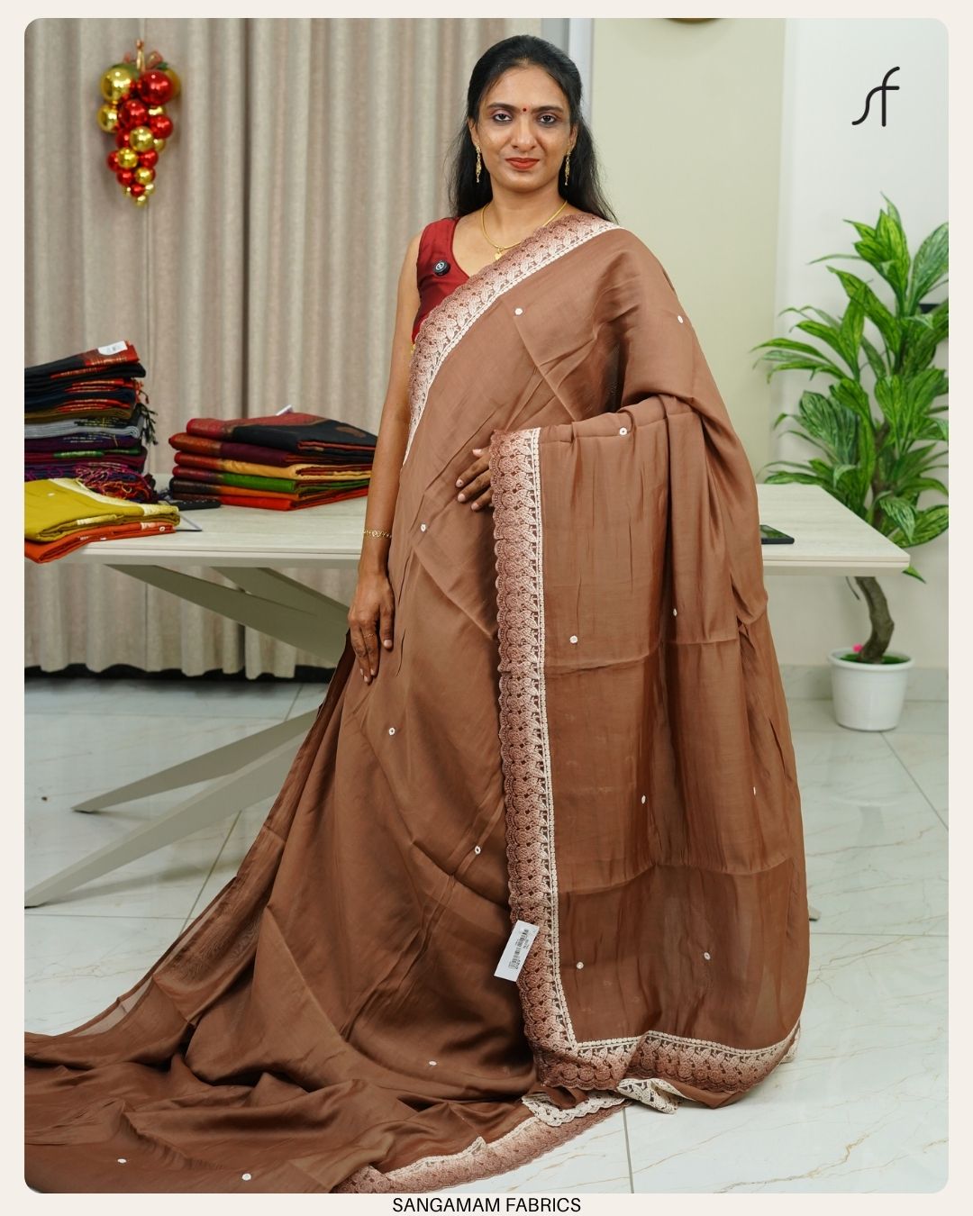 SEMI CHANDERI SILK SAREE