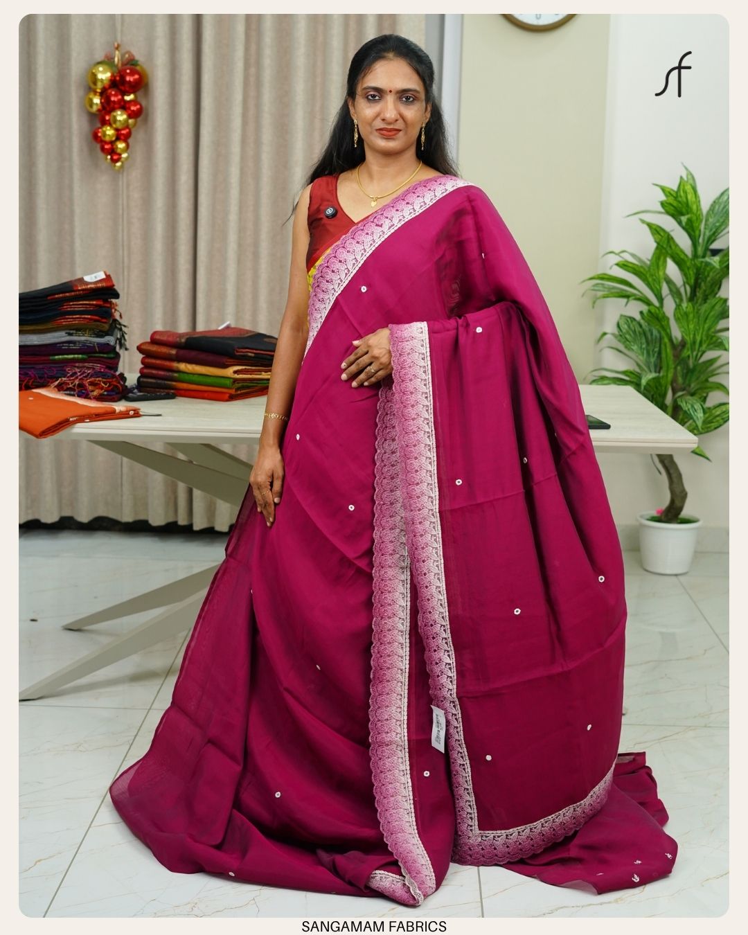 SEMI CHANDERI SILK SAREE
