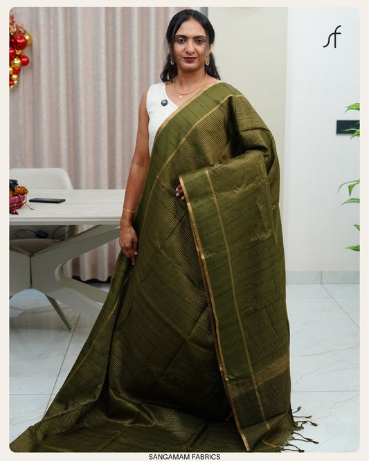 SEMI GHICHA TUSSAR SAREE