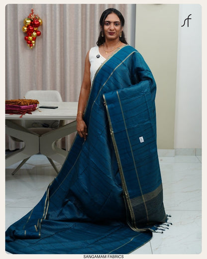 SEMI GHICHA TUSSAR SAREE